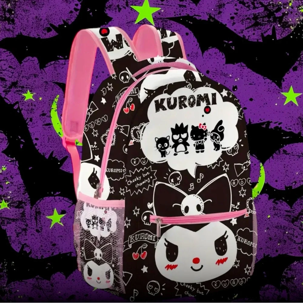 🆕 Hello Kitty Sanrio Heimei Kuromi Authorized Cartoon Backpack - Black Beauty